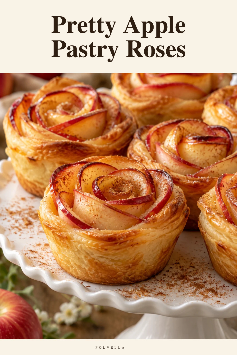 Pretty Apple Pastry Roses — original InspoMint illustration