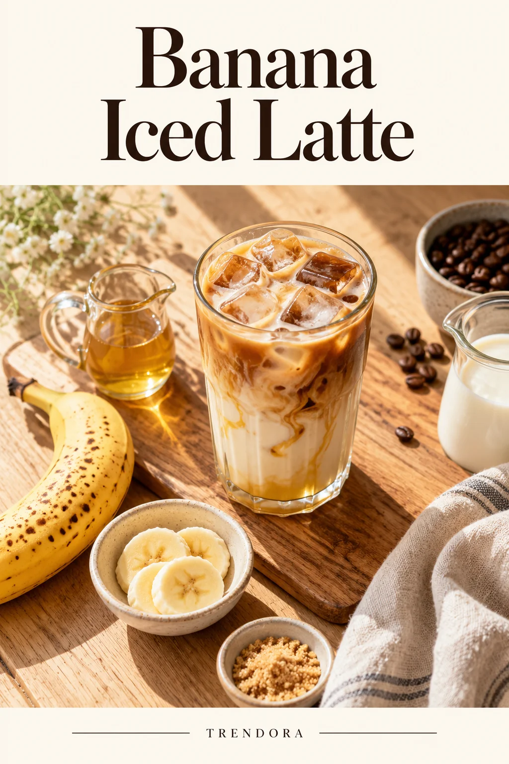 Banana Iced Latte — original InspoMint illustration