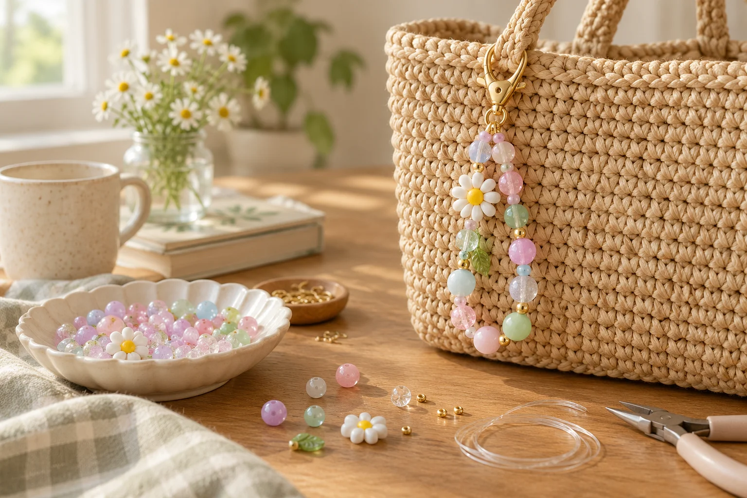Beaded Bag Charms DIY: A Simple Loop and Clip