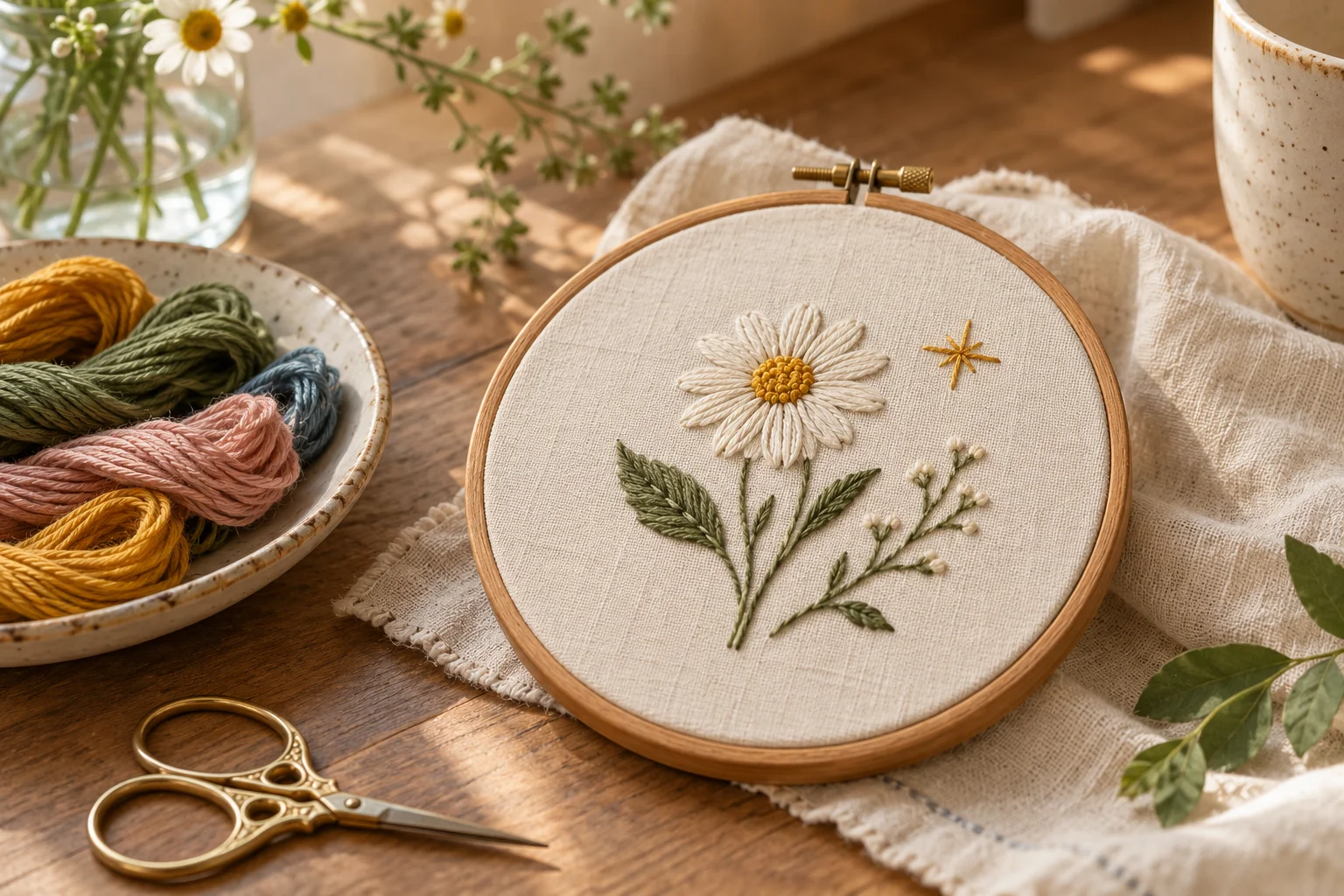 Hand Embroidery for Beginners: Six Small Motifs
