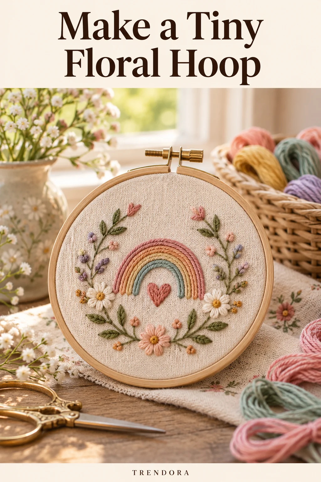 Make a Tiny Floral Hoop — original InspoMint illustration