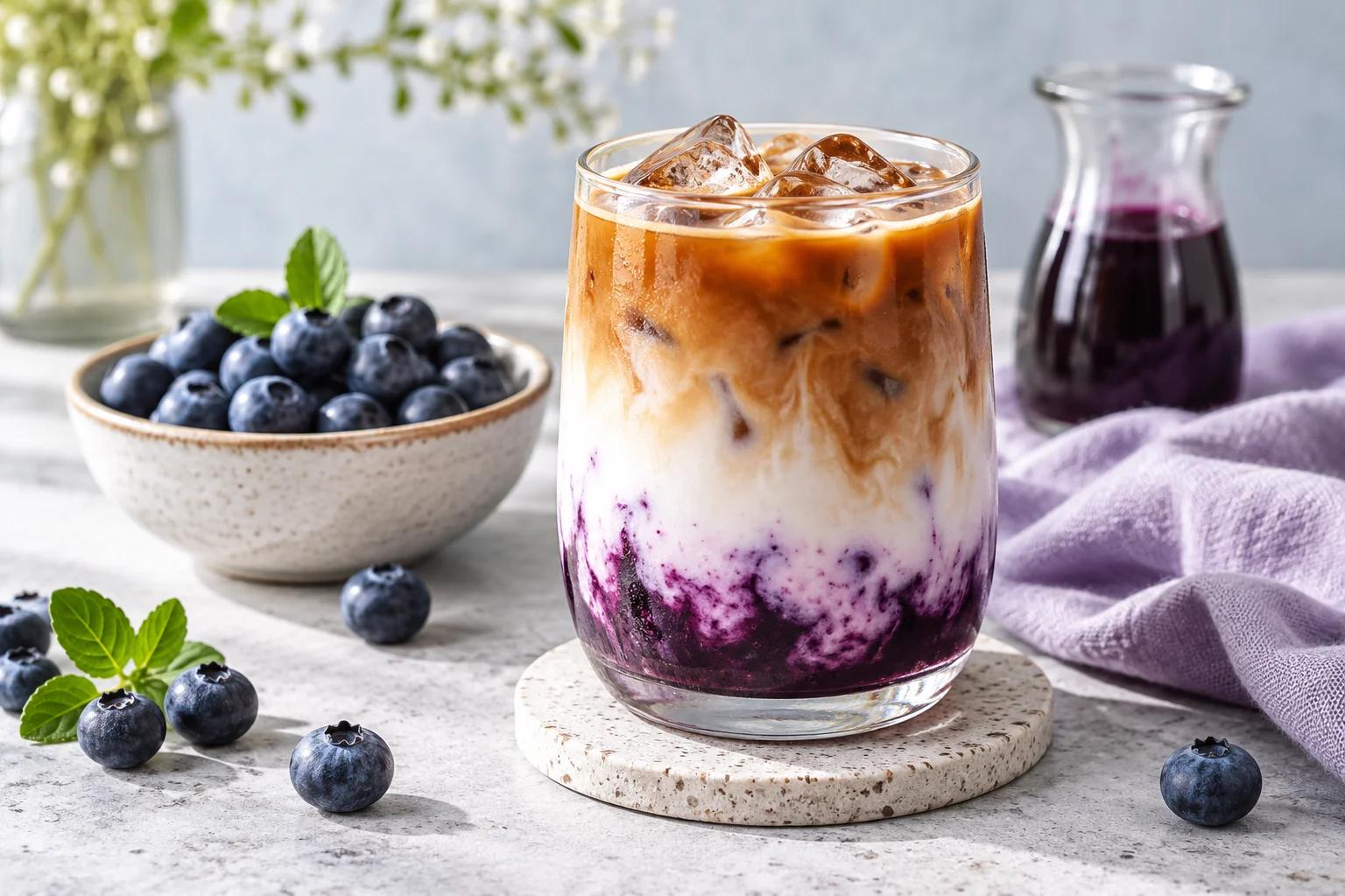 Blueberry Latte Recipe: Hot and Iced Versions with Homemade Syrup