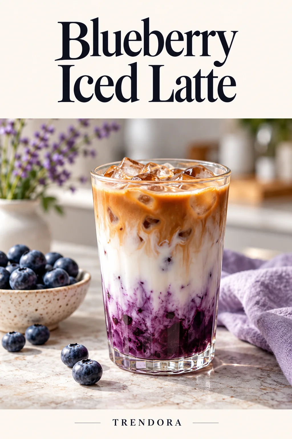 Blueberry Iced Latte — original InspoMint illustration
