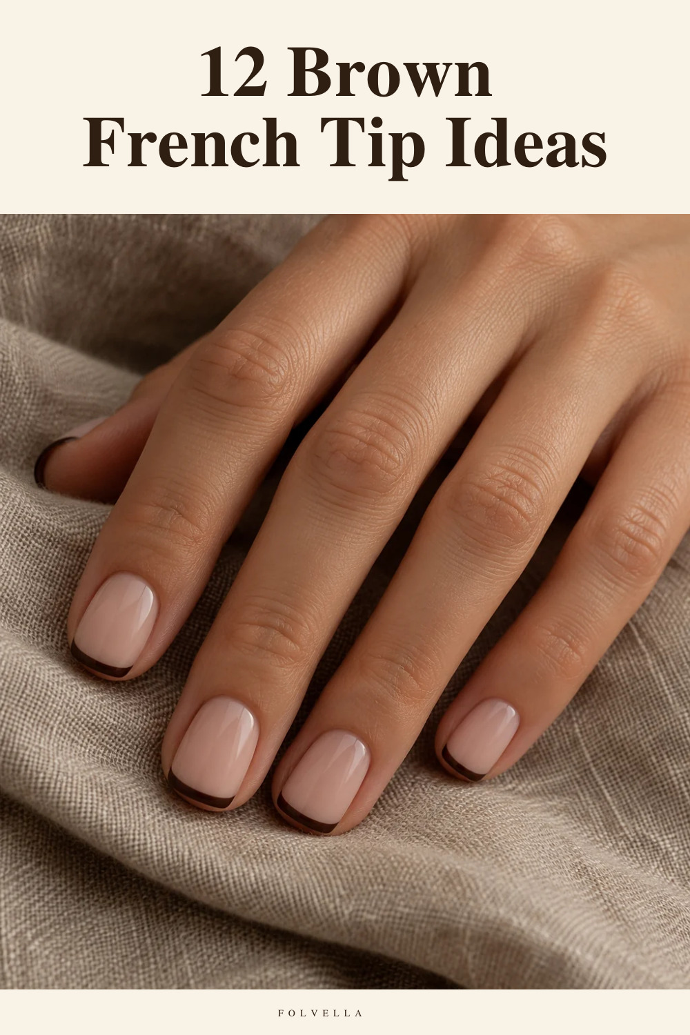 12 Brown French Tip Ideas — original InspoMint illustration