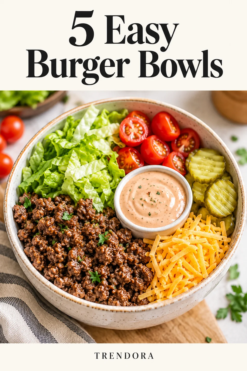 5 Easy Burger Bowls — original InspoMint illustration