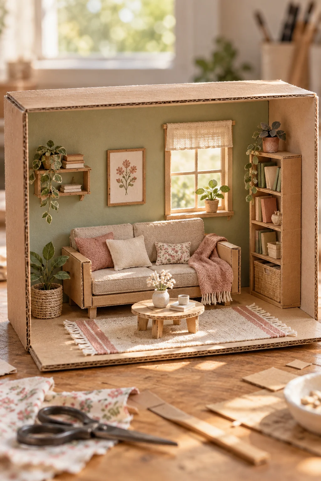 8 Cardboard Mini Room Ideas for a Shoebox Diorama
