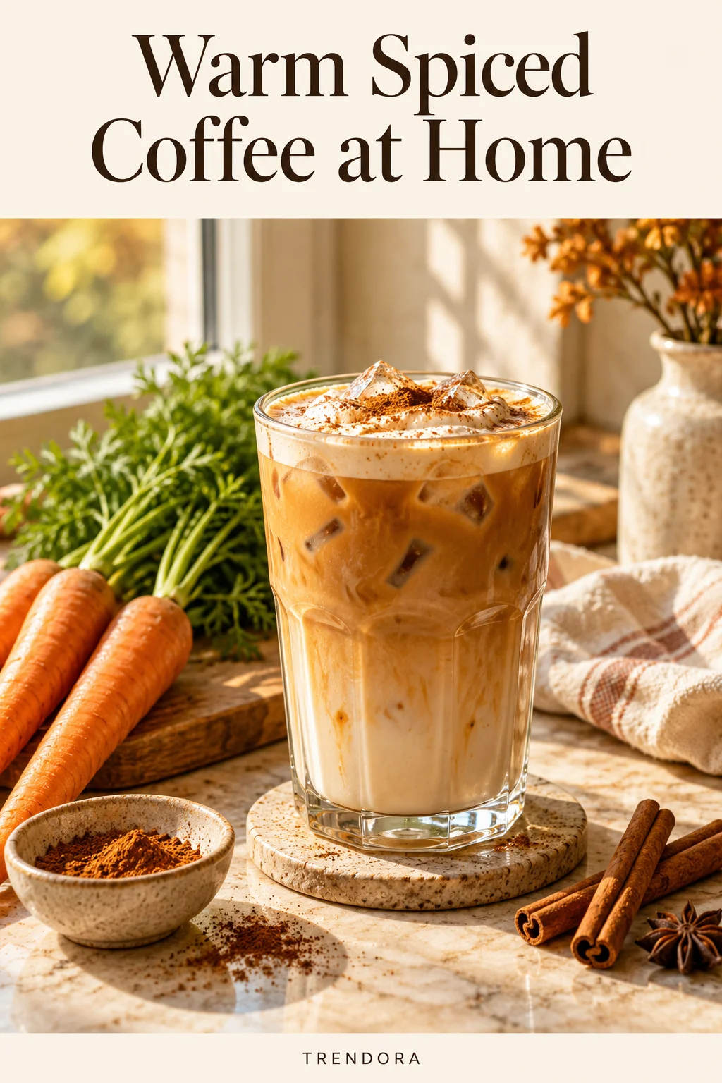 Warm Spiced Coffee at Home — original InspoMint illustration