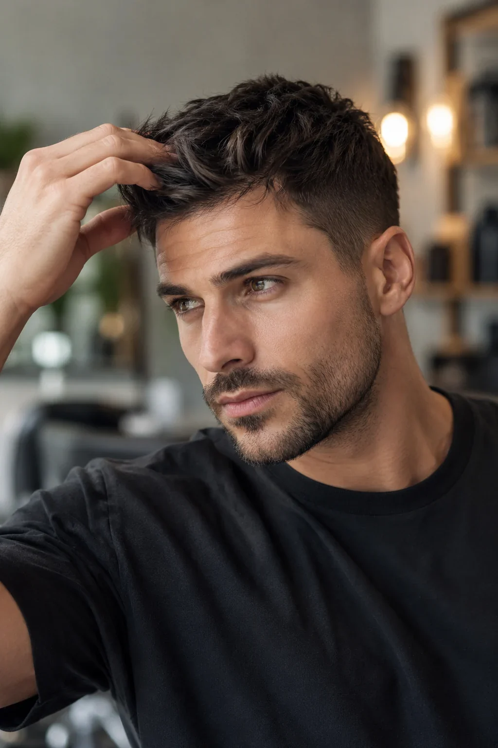 Man shaping a matte textured crop with his fingers