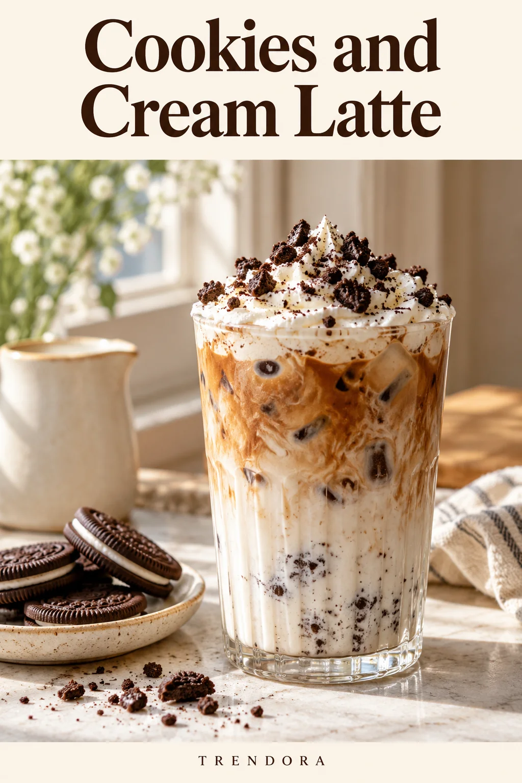 Cookies and Cream Latte — original InspoMint illustration