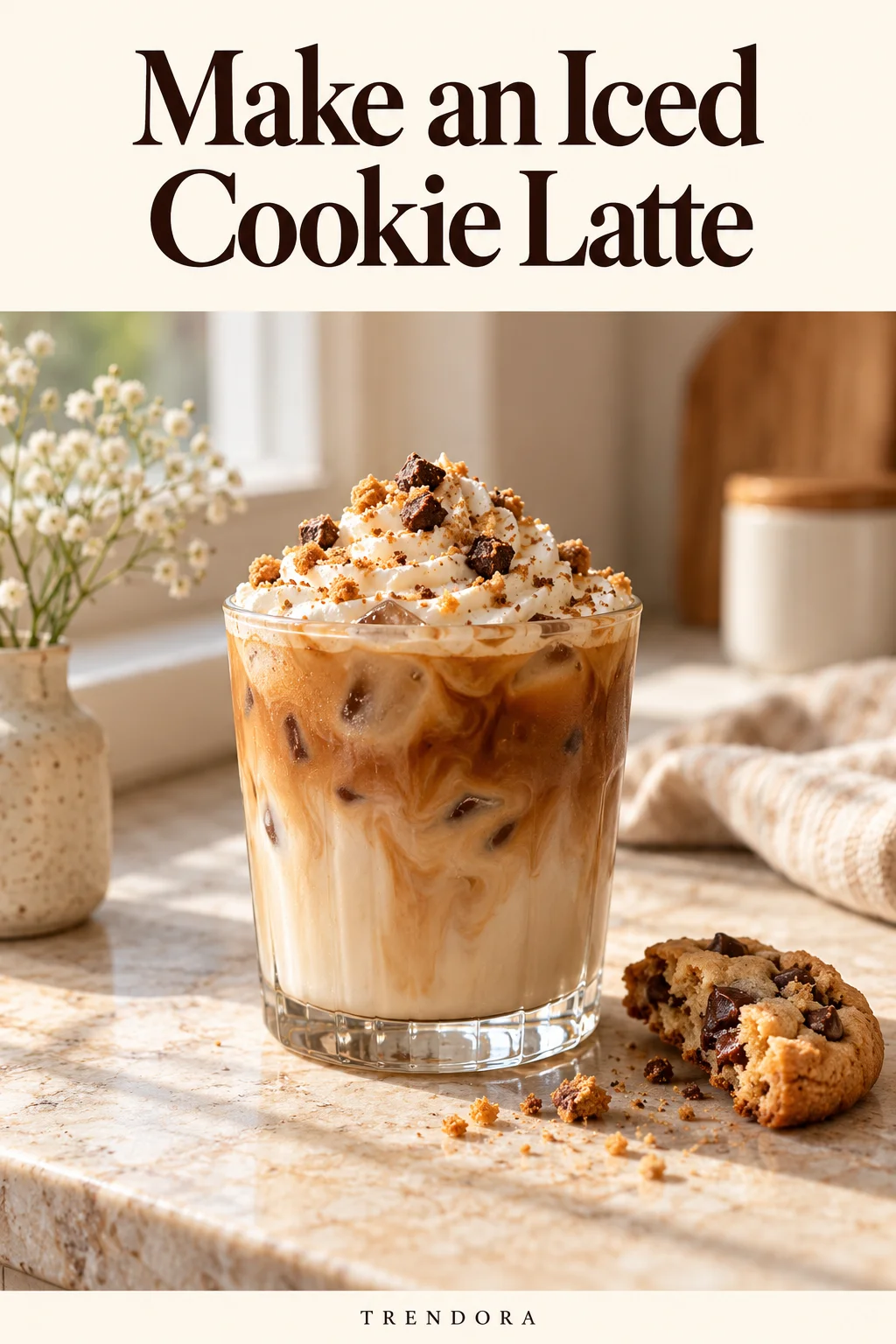 Make an Iced Cookie Latte — original InspoMint illustration