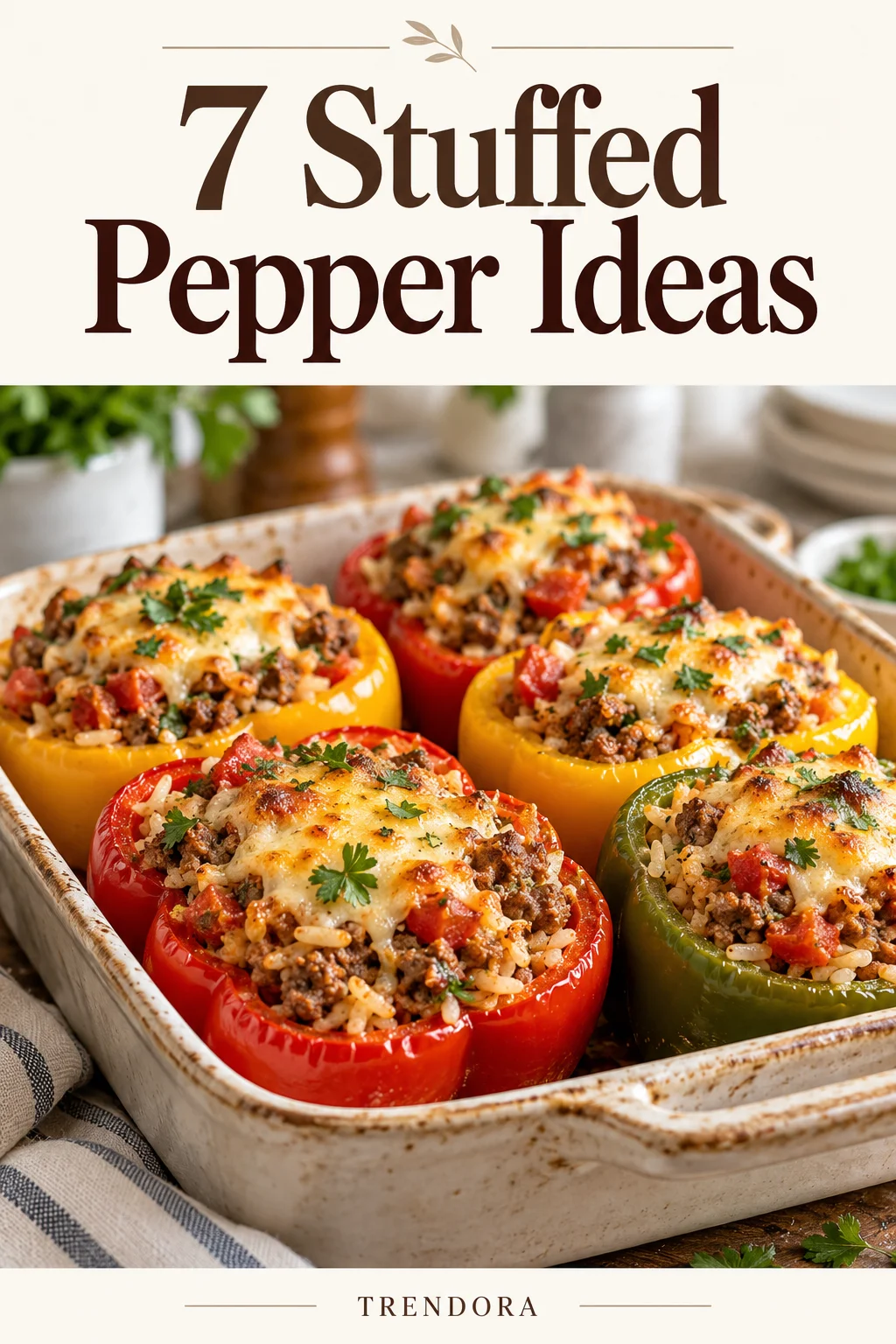 7 Stuffed Pepper Ideas — original InspoMint illustration
