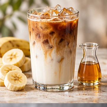 Make a banana syrup latte your house special
