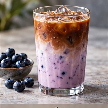 Try a blueberry iced latte