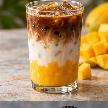 Try a layered mango coffee over ice