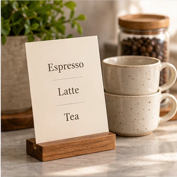 Write a tiny home café menu