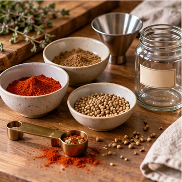 Make a small culinary spice-blend station