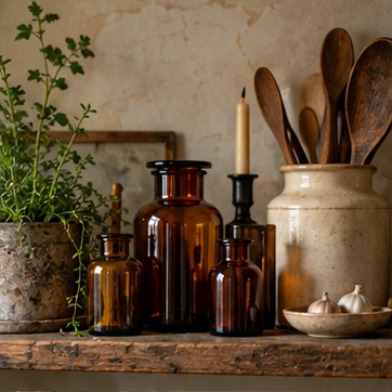 Turn one shelf into the old-world focal point