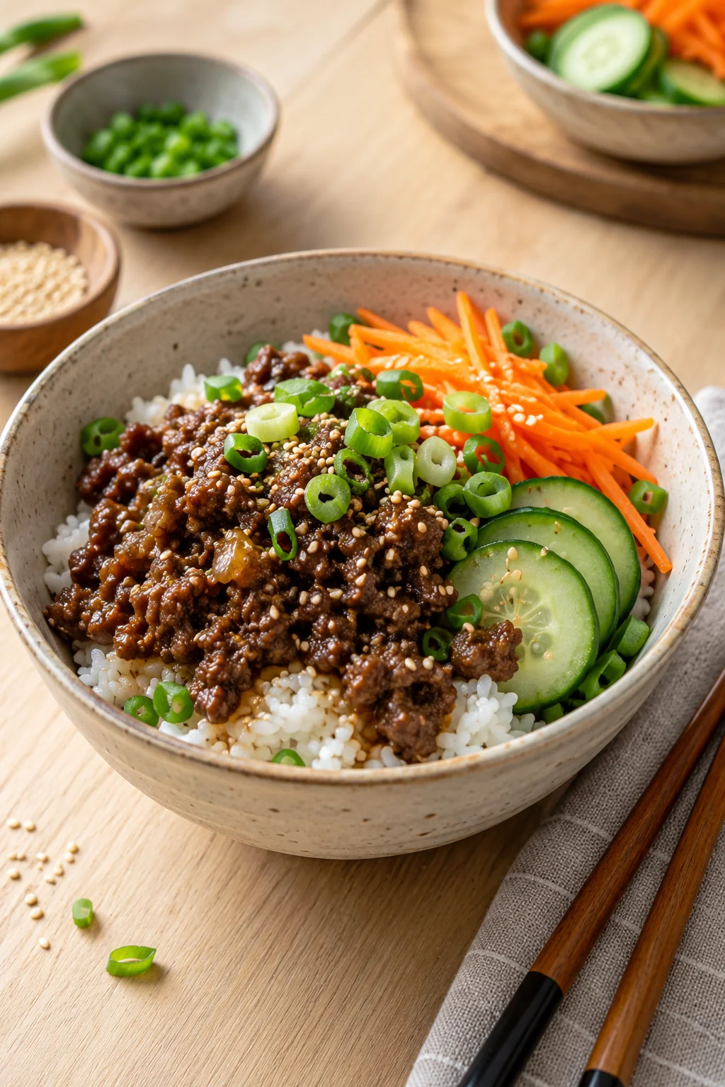 Korean-Inspired Ground Beef Bowl: A Simple Skillet Recipe