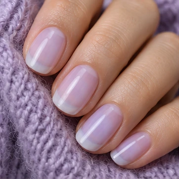Wear a sheer milky lilac wash