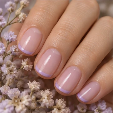 Paint a micro lilac French tip