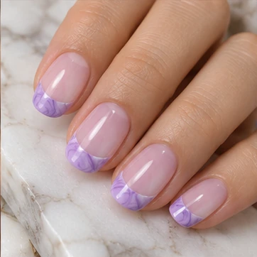 Add a marbled purple French tip