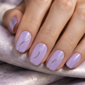 Draw a thin silver line over the lilac