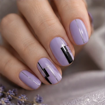 Push the graphic look with black and silver accents