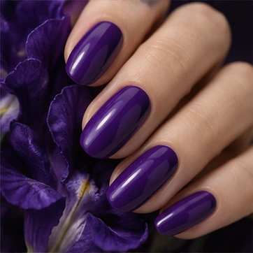 Wear a full deep-violet manicure