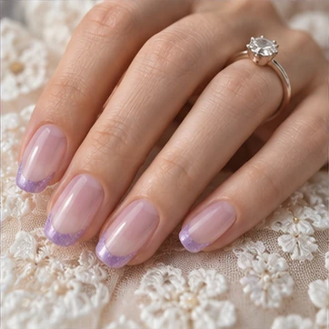 Choose a soft bridal French-lilac combination