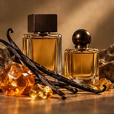 Vanilla + Amber for a warm, polished base