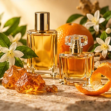 Orange Blossom + Amber for warm floral brightness