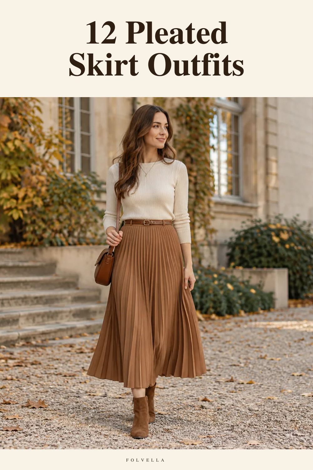 12 Pleated Skirt Outfits — original InspoMint illustration