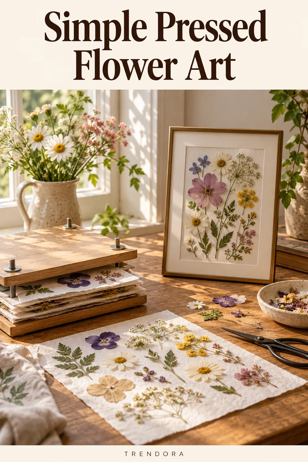 Simple Pressed Flower Art — original InspoMint illustration