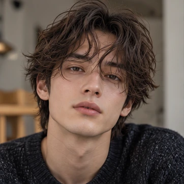 Let loose waves fall over the forehead