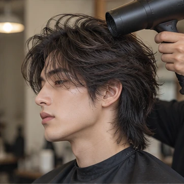 Blow-dry the crown with low lift