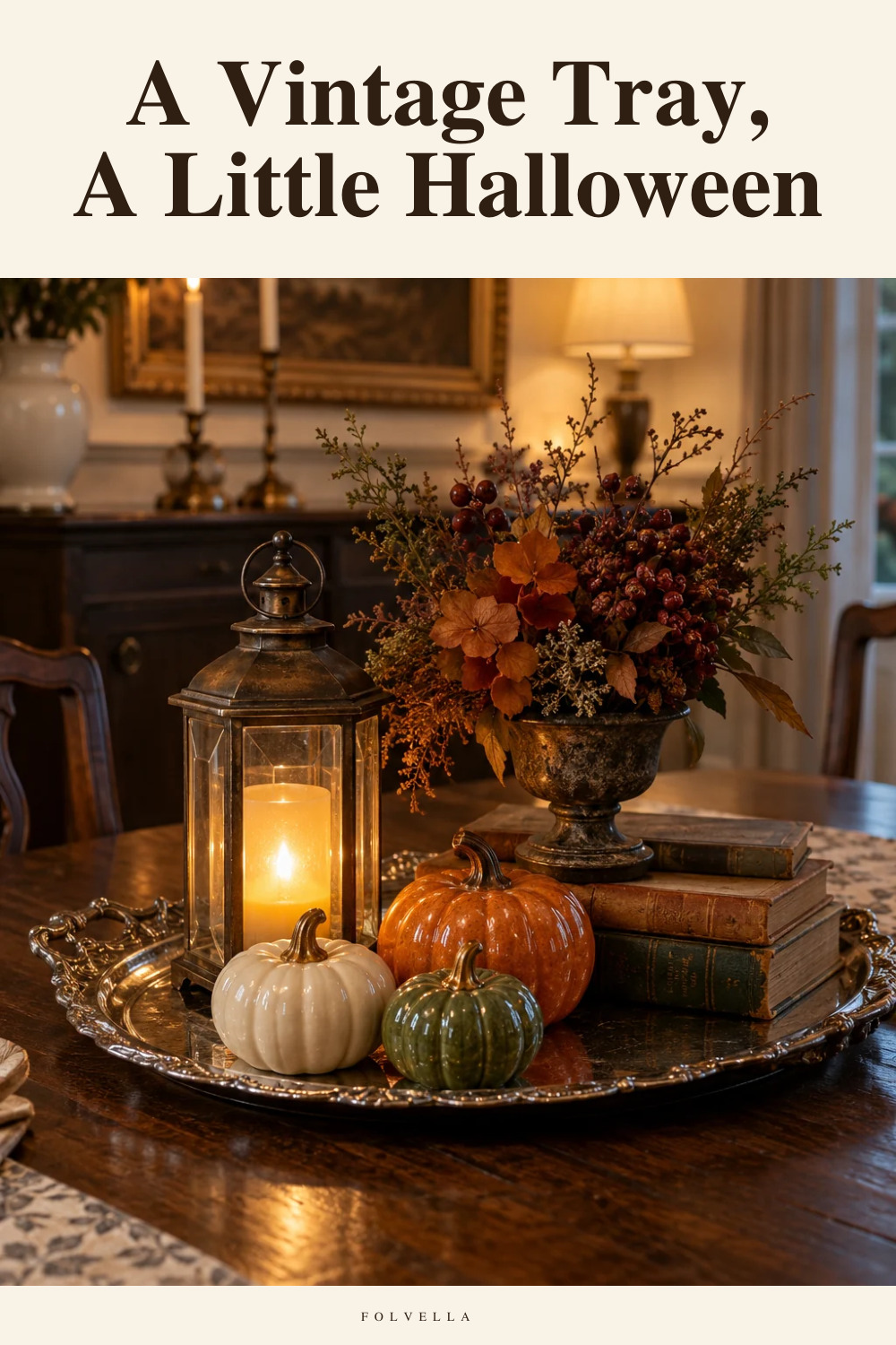 A Vintage Tray, A Little Halloween — original InspoMint illustration
